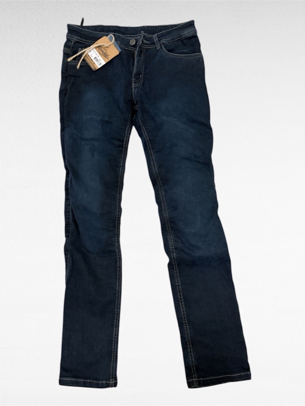 Women's Dark Blue Straight-Leg Jeans (motorcycle)